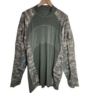 Massif Shirt Men's XL Performance Army Combat Long Sleeve Camo‎ Green